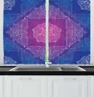 Oriental Mandala Kitchen Curtains 2 Panel Set Window Drapes 55" X 39"