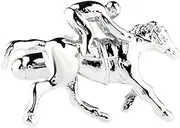 [Vcufflinks] Sports Racing Riding Horse Races Plain Glossy White Metal Plated Steel Cufflinks