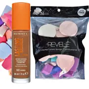 Rimmel Lasting Radiance Foundation 502 Caramel plus Makeup Sponges