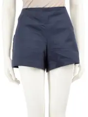 Blue Logo Button Detail Shorts