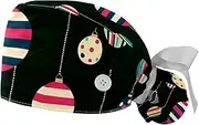 FQURFHY 2 Pieces，Scrub Caps Women,Scrub Caps,Nurse Scrub Cap,for Nurse,Colorful Baubles