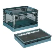 26.4 Quart Plastic Stackable Storage Bins Foldable Box for Bedroom(Blue)