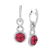 5/8CTW-Diamond 1 1/5(MIN)CT RUBY EARRING