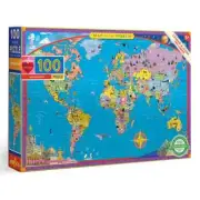 World Map 100 Piece Jigsaw Puzzle eeBoo New