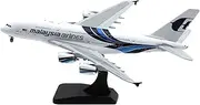 Pre-Built Model Aircraft 18CM Scale Die-cast Airplane Model 1/400 for Malaysia Airlines A380 9M-MNE Alloy Civilian Aircraft Model Miniature Airplane Model