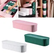 2Pcs Storage Bin Drawer Dividers Space-saving Stackable with Cover for Wardrobe