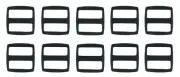 1 inch (25mm) BLACK Slim Line Slip Lock Tri Slides 5, 10, 25, 50 or 100 PLASTIC