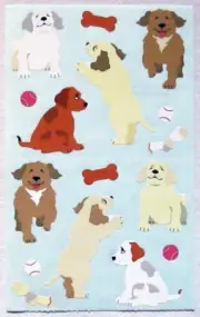 Mrs Grossman 4x6 inch 'Puppies' Sticker Sheets (Vintage-Retired)