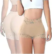 Curveshe Fajas, Curveshe Fajas Invisibles, Waist Shaper, Butt Pads Shapewear, Curvy Fajas, Butt Lifting Shorts Beige XL