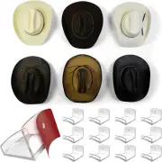 Modern JP Adhesive Hat Hooks for Wall (12-Pack) - Cowboy Hat Rack, Wide Brim Hat
