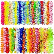 GoodUping 100PCS Hawaiian Leis Luau Party Decorations Tropical Party Favors Lei Hawaiian Flower Hair Clip,Headbands and Wristbands Perfect for Your Hawaii Luaus Party.