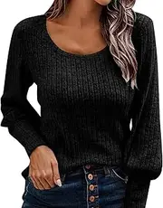 [Generic] Long Sleeve Ladies Pullover Fashion V Neck Tops Solid Color Casual Blouses Women S Long Sleeve T Shirts