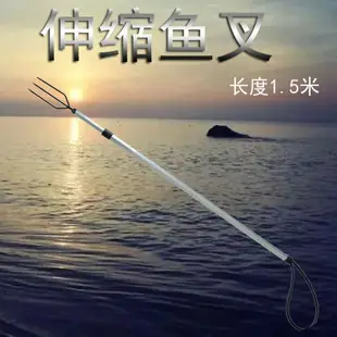 戶外多功能鋁合金叉魚器可伸縮彈簧三齒鋼叉捕魚漁具加粗冰釣魚槍