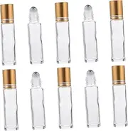 ELAYARD 10pcs Refillable Glass Essential Oil Roller Bottles with Travel Makeup Containers for Perfumes and Liquid Blends Random Style for Home and Travel Use