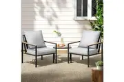 Gardeon 3PC Outdoor Furniture Bistro Set Lounge Setting Chairs Table Patio Black