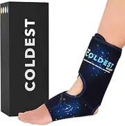 The Coldest Foot Ankle Achilles Pain Relief Ice Wrap with 2 Cold Gel Packs | Best for Achilles Tendon Injuries, Plantar Fasciitis, Bursitis & Sore Feet Built for Cold Therapy (Black XS-XL)…