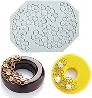 Hollow Leaf Silicone Molds Lover Heart Chocolate Molds Geometry 3D Silicone Mould Chocolate Candy Leaf Mold Sugar Craft Cake Decoration Cupcake Top (G_Circle_7.4 * 5.6 * 0.12inch)