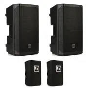 Electro-Voice ELX200-10P 10-inch Powered Speaker Pair With Covers Bundle
