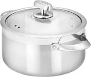 Scanpan CLAD Dutch Oven, 14 cm Size Silver, 5.2 Liters, Round Shape