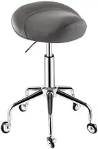 Saddle Stool Rolling Chair,Ergonomic Rolling Stool,Soft Comfortable Cushion and Adjustable Height for Home Office Salon Shop Spa