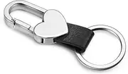 PESOENTH Men Leather Keyring Heart Car Key Chain Ring Bag Protection Black Leather Car Smart Keychain Key Holder Key Fob Clip on Belt Loops Pants Buckle for Women