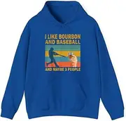 [X.Style] I Like Bourbon and Baseball and Maybe People Vintage ds010 Hoodie Royal L