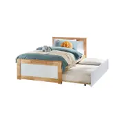 Coco Single Bed with Trundle | Natural Hardwood Frame