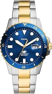 [FOSSIL] Men's Two-Tone Stainless Steel Blue Dive Analogue Watch, 42mm