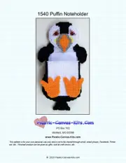 Puffin Note Holder-Plastic Canvas Pattern or Kit