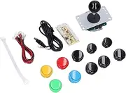YYOYY Arcade Game Joystick Kits, 8-Way Joystick, Zero Delay USB Encoder & 10 Buttons Arcade Game DIY Kits Parts for MAME, DIY Arcade Joystick & Buttons Kit for Arcade Machines (Mixed Colour (Black))