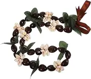 [SOLUSTRE] Hawaiian Graduation Necklace for High School College Celebrations Faux Flower Design with Ribbon Bow Tie Graduation Party Favors Accessories