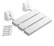 SJIALEN Bathroom Folding Stool Bath Chair Elderly Wall-Mounted Shoe Change Stool Wall Bath Tub Chair for Elderly Shower Chair(White,B)