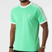 Adidas Retro Shirt Originals 3 Stripes Logo tee Men's Trefoil H37758 Green