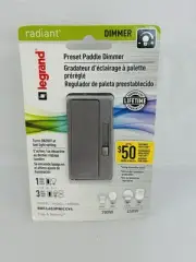 NEW Legrand Light Dimmer Switch Radiant Preset Paddle Nickel (RHCL453PDBCCV4)