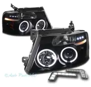 For 04-08 Ford F-150 LED CCFL Halo Projector Black/Smoke Headlights w/Bumper DRL (for: Ford)