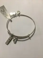 Authentic Alex and Ani Meow Duo Shiny Silver Expandable Charm Bangle