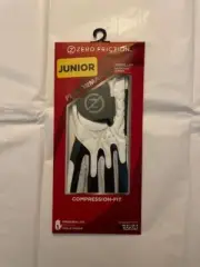Zero Friction Juniors Compression One Size Golf Glove - Left Hand - White
