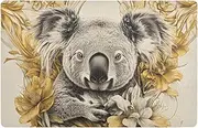 XYMZR Welcome Washable Doormat Koala Cute Flower Front Door Mat for Outdoor Indoor Entrance Non-Slip Low Profile Floor Mats for Entrance Funny Cute Doormat 20” x 32”
