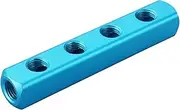 Baomain Manifold Block Pneumatic 4 Way 7 Port 1/4" Pt Threaded Ports Quick Connect Air Hose Inline