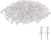 WedDecor Pack of 100 Clear Push Pins for Cork Board Heavy Duty Thumb Tacks Wall Pins for Drawing Pins, Map Marking, Bulletin Boards, DIY Crafts School & Office Use