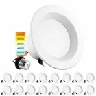 Luxrite 4 Inch LED Recessed Downlight 5 Color Options 2700K-5000K ETL 16-Pack
