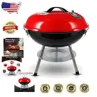 Compact 14-Inch Barbecue Grill with Dual Venting & Ash Catcher for Mess-Free BBQ
