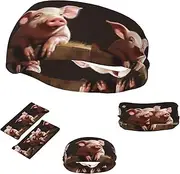 FJWSLCH Foolish Cute Animal Headbands for Women Men Non Slip Workout Sweatbands Adjustable Sports Hair Bands Elastic Head Bands Moisture Wicking Hairband for Running, Cycling, Yoga, Spa