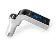 Hands-free Bluetooth FM Transmitter Car Kit-Silver