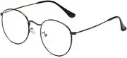 [WNCKSQ] Retro Classic Oval Women Metal Glasses Frame Fashion Clear Anti-Blu-Ray Eyewear Men Optical Round Frames Computer Goggles
