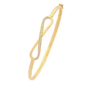 9kt Yellow Gold Silver Infused Infinity Bangle