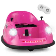 Costway Kids Electric Ride On Bumper Car Battery-Powered Toy Car Pink