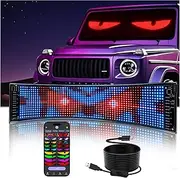 Scrolling LED Sign,15"x4"Flexible Bluetooth App Control USB 5V Huge Bright Personalised LED Store Sign for Car Custom Text Pattern Animation Programmable LED Display for Advertising Bar Party
