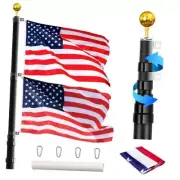 25 FT Heavy Duty Telescoping Flag pole | Extra Thick Telescopic Flag Poles for