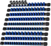 Socket Organizer Drive ABS Tools - Blue Socket Holder, Premium Quality 9 Pieces